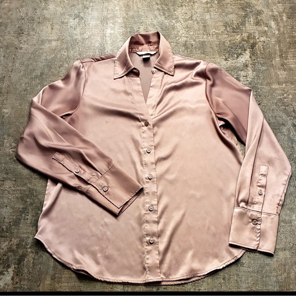 H&M Light Pink Satin women's blouse